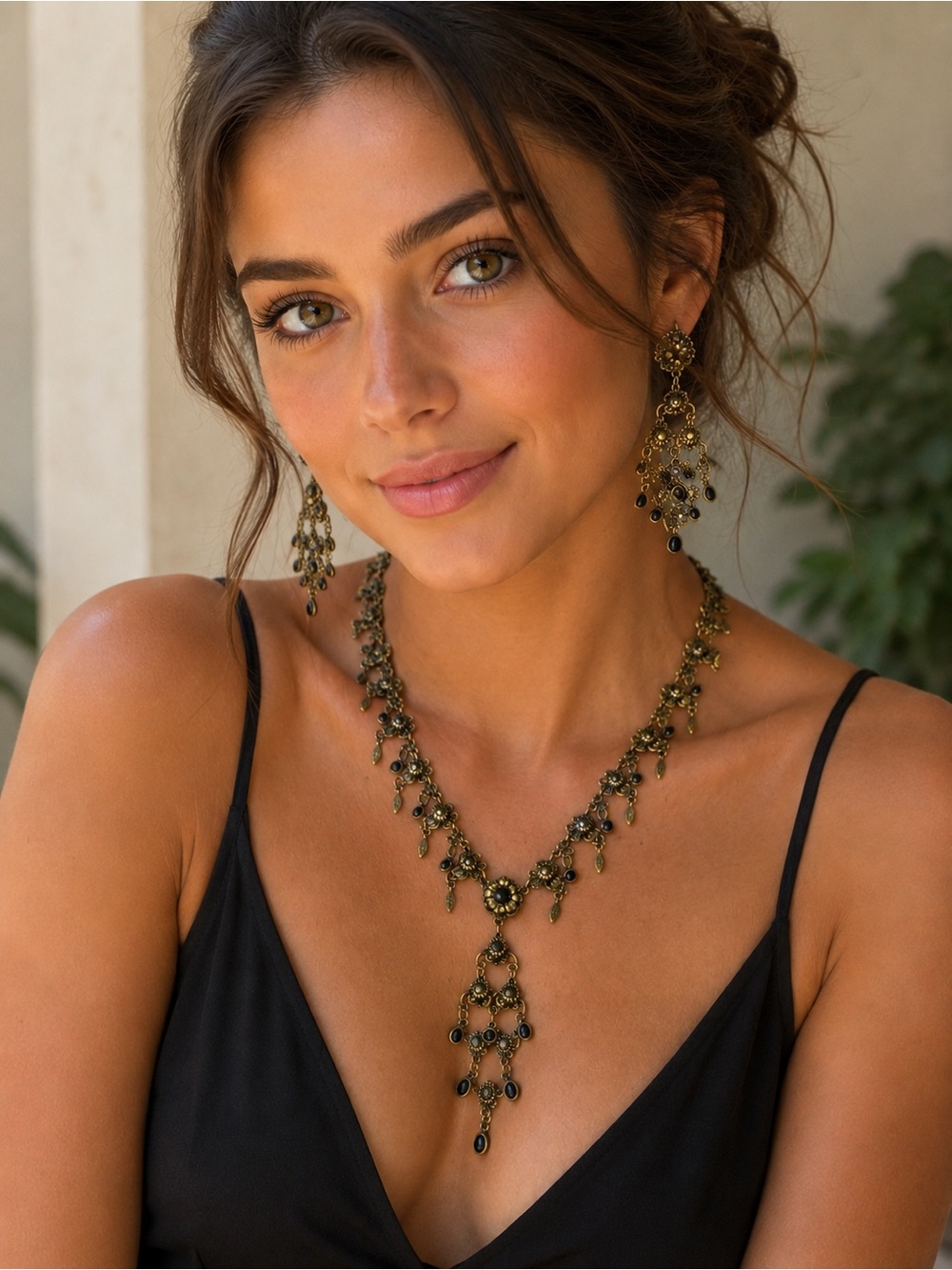 Antique-Inspired Kenny Ma of San Francisco Set With Black Faceted Stones